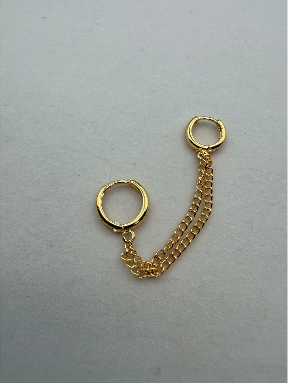 Gold chain link hoop earrings